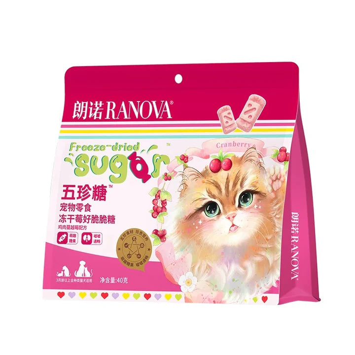 Ranova Freeze-Dried Cranberry&Chicken Candy Shaped Cat Treats 40G