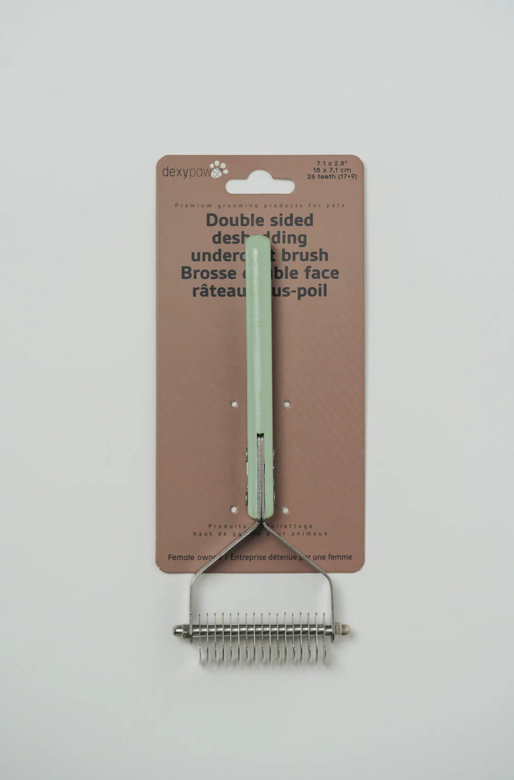 Dexypaws Double-Sided Metallic Deshedding Undercoat Brush For Pets