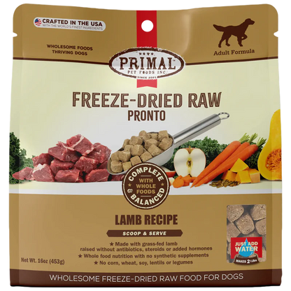 PRIMAL Freeze Dried Raw Pronto Lamb Recipe DOG