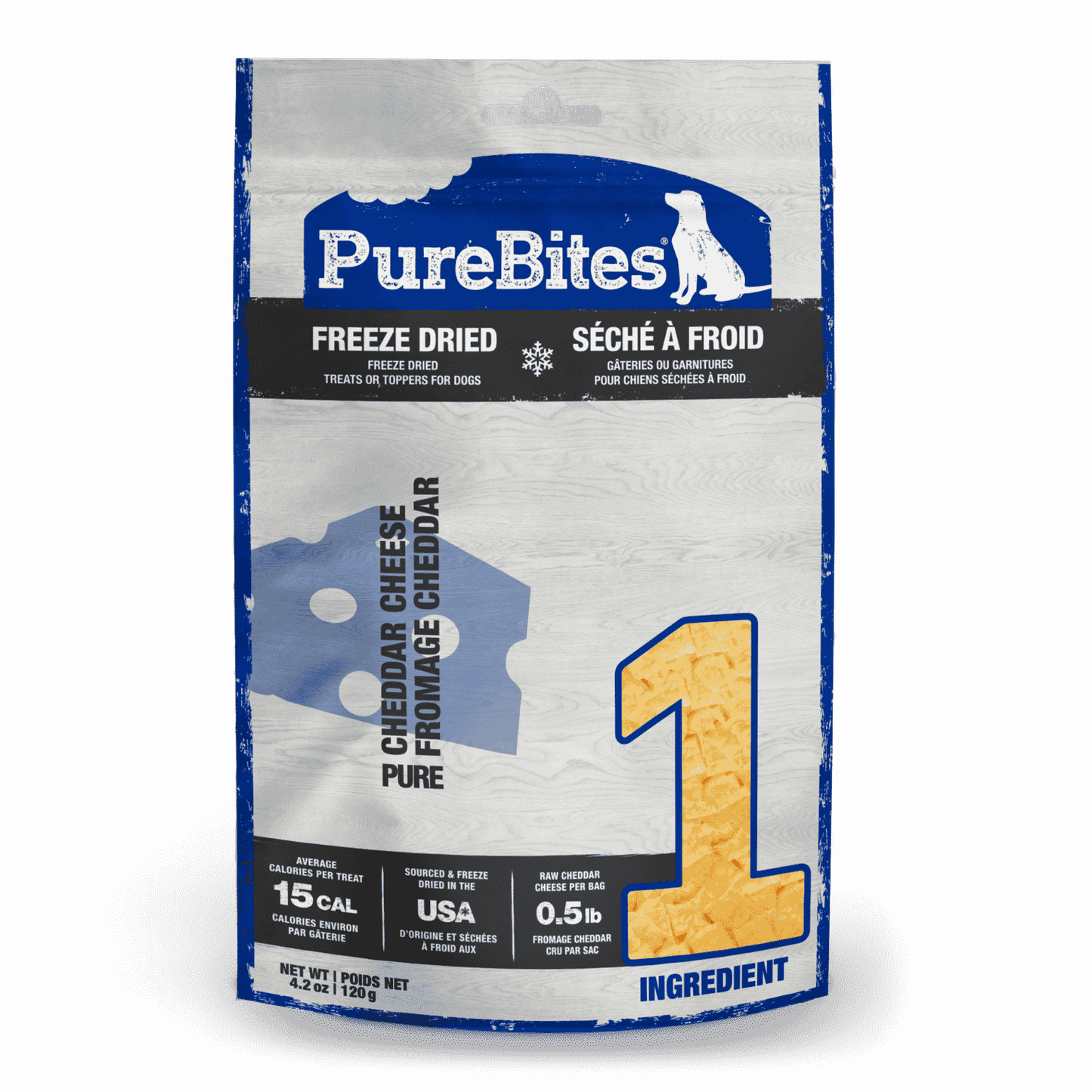 PUREBITES® CHEDDAR CHEESE FREEZE-DRIED DOG TREATS