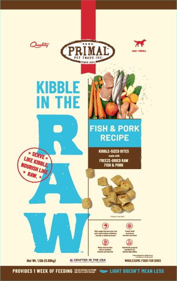 Primal Kibble In The Raw Fish & Pork Recipe Dog