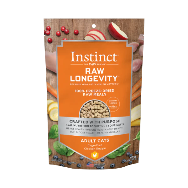 Instinct Longevity Freeze Dried Raw Meals Adult Chicken Cat 9.5oz