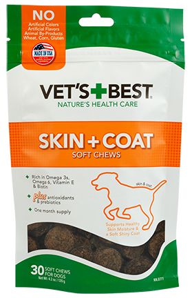 Vets Best Skin And Coat Soft Chews Dog 30pc