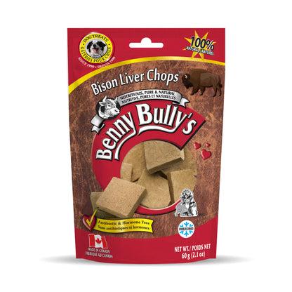 Benny Bullys Bison Liver Chops Dog 60g