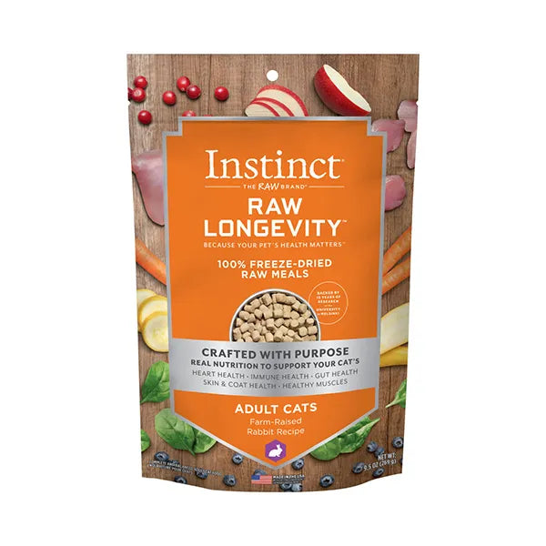 Instinct Longevity Freeze Dried Raw Meals Adult Rabbit Cat 9.5oz