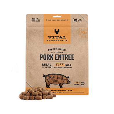 Vital Essentials® Freeze-Dried Raw Protein Turkey Entree Meal or Mixer Soft Nibs Cat Food 12oz