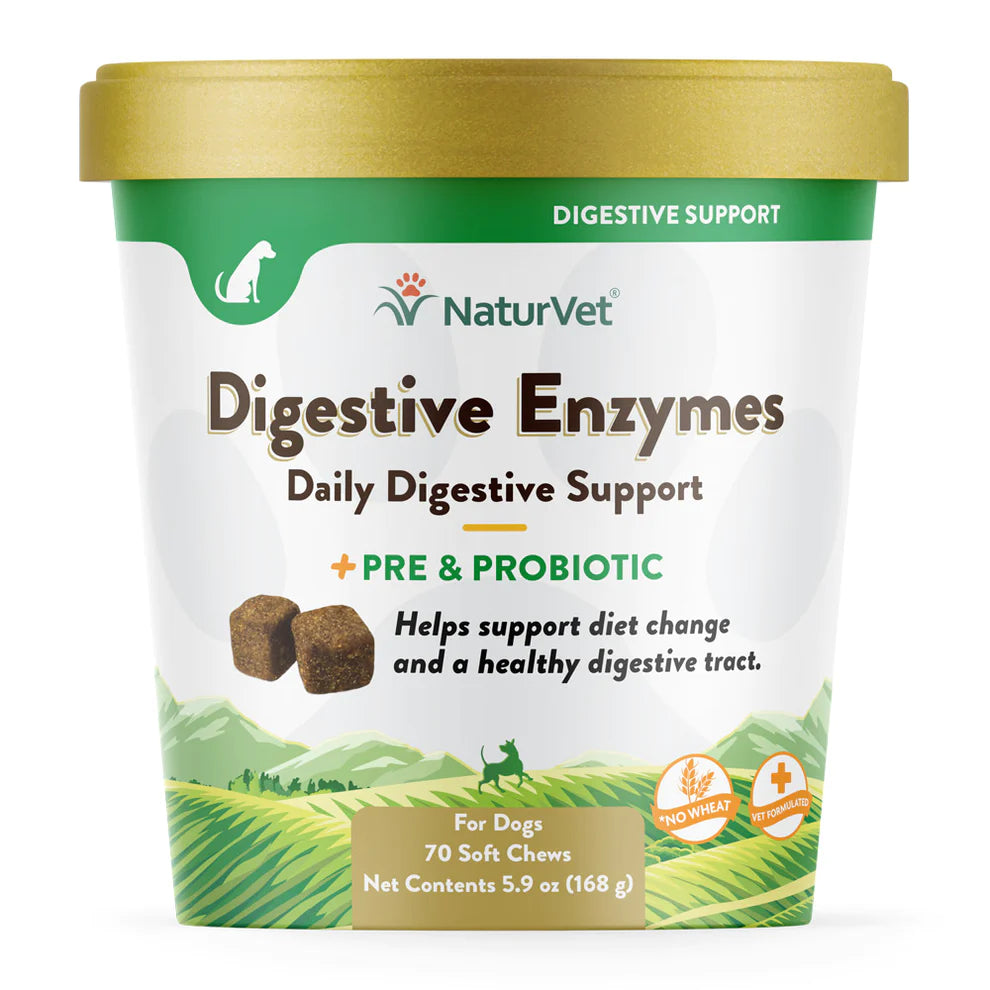 NATURVET® DIGESTIVE ENZYMES PLUS PROBIOTIC SOFT CHEWS FOR DOGS