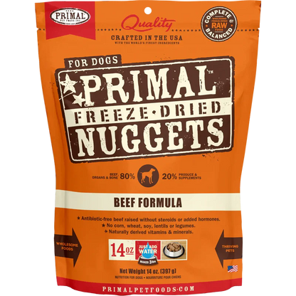 Primal Freeze Dried Beef Nuggets Dog