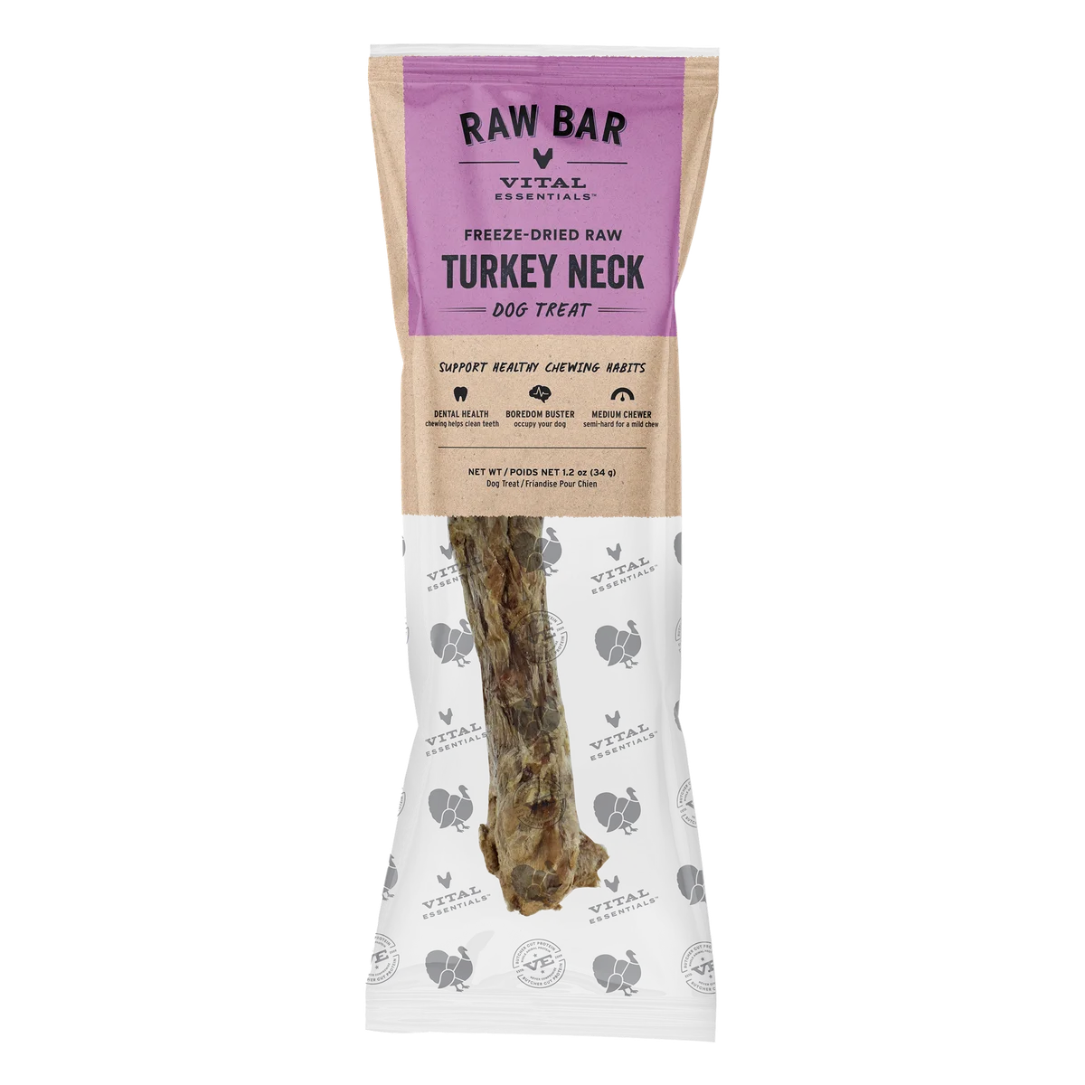 Vital Essentials® RAW BAR Freeze-Dried Raw Turkey Necks Dog Snacks