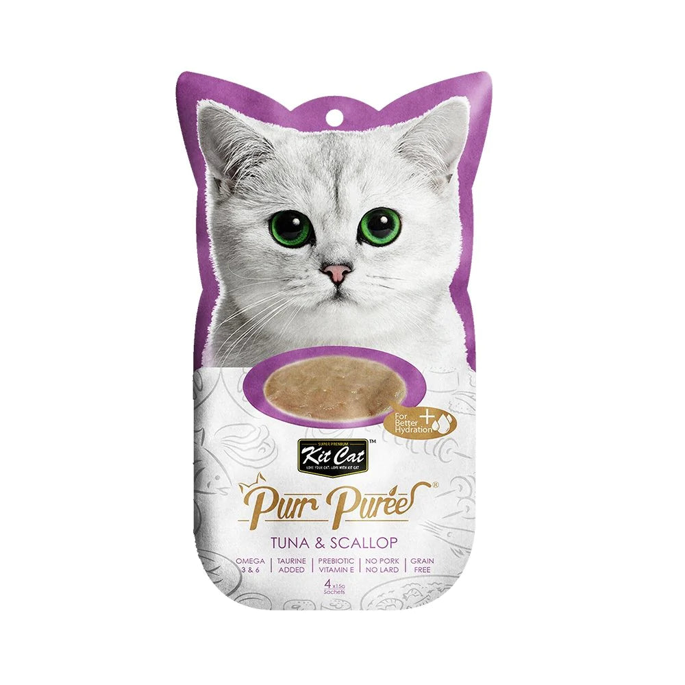 KIT CAT® PURR PURÉES® TUNA & SCALLOP CAT TREAT 4 X 15GM