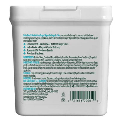 Vet's Best Dental Finger Wipes For Dogs & Cats