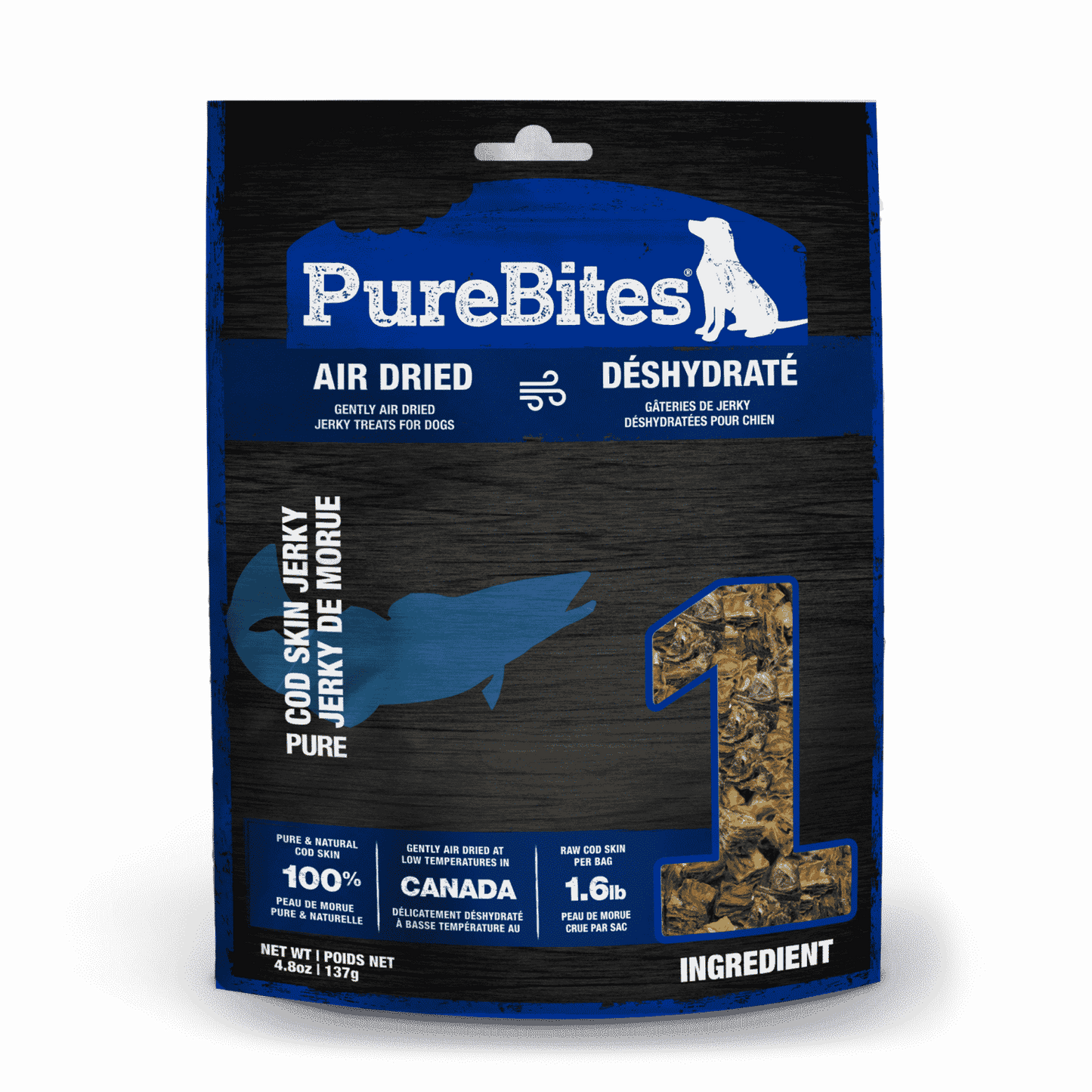 PUREBITES® COD SKIN JERKY DOG TREATS 137 GM