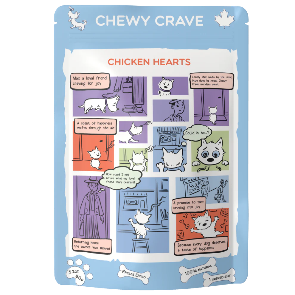 Chewy Crave Chicken Hearts 90g