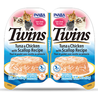 Inaba Cat Twins - Tuna & Chicken with Scallop Recipe 70g 3pk