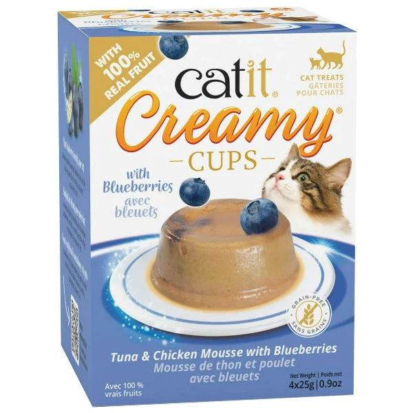 Catit Creamy Cups - Tuna & Chicken Mousse with Blueberry - 25g*3