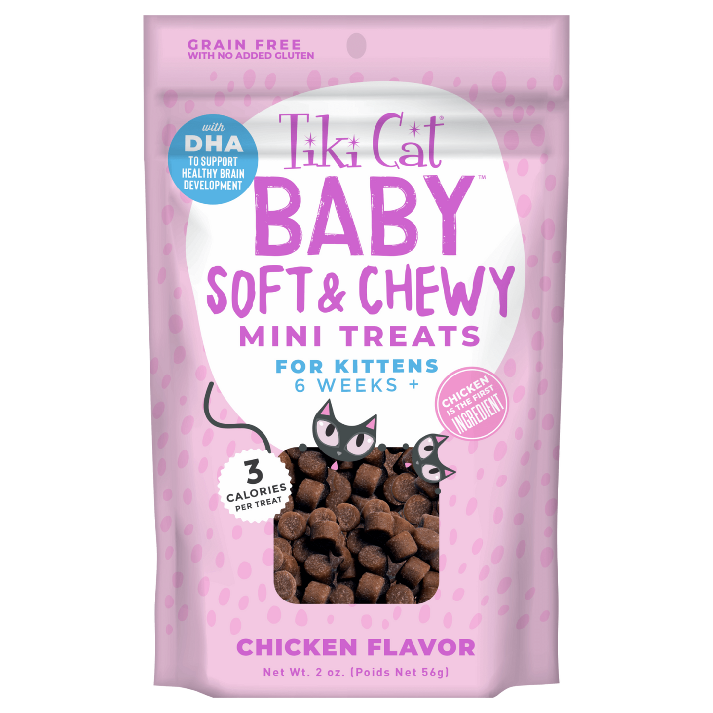 TIKI CAT® BABY SOFT & CHEWY MINI TREATS CHICKEN FLAVOR CAT TREATS 2OZ