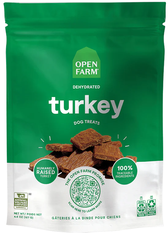 OPEN FARM® DEHYDRATED TURKEY DOG TREATS 4.5 OZ