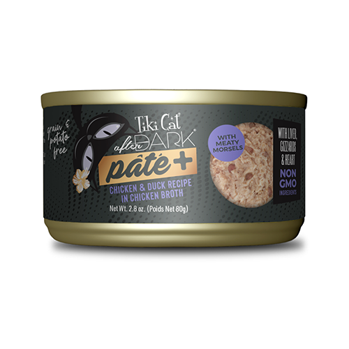 TIKI CAT® AFTER DARK® PÂTÉ+ CHICKEN & DUCK RECIPE IN CHICKEN BROTH WET CAT FOOD 2.8OZ