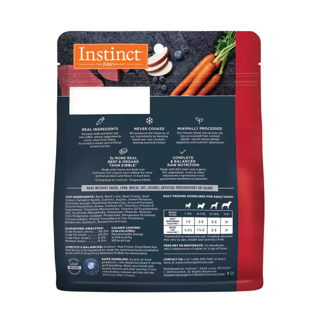 Instinct Freeze-Dried Raw Meals Grain-Free Dog Food Real Beef Recipe