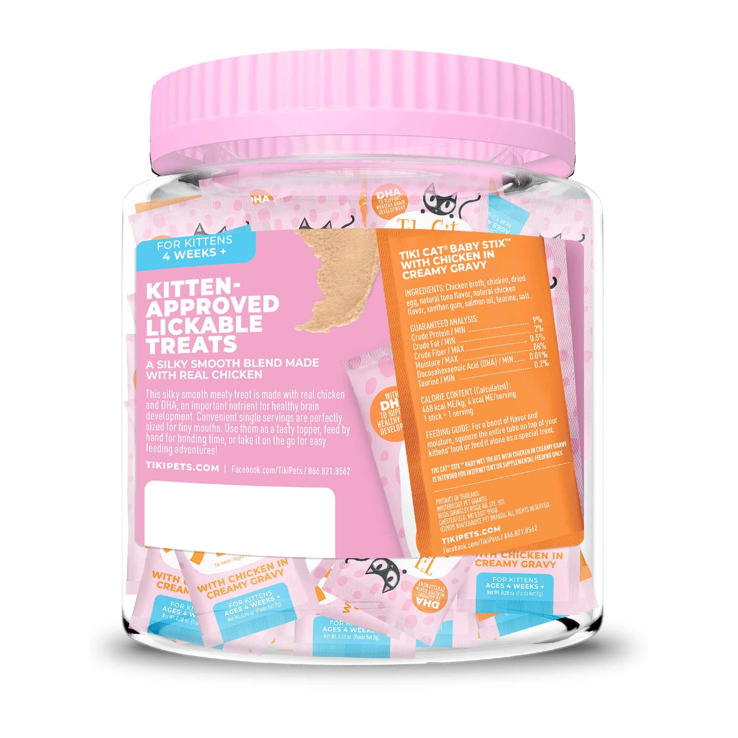 Tiki Cat® Baby STIX™ with Chicken in Creamy Gravy Kitten Treat Jar (42ct)