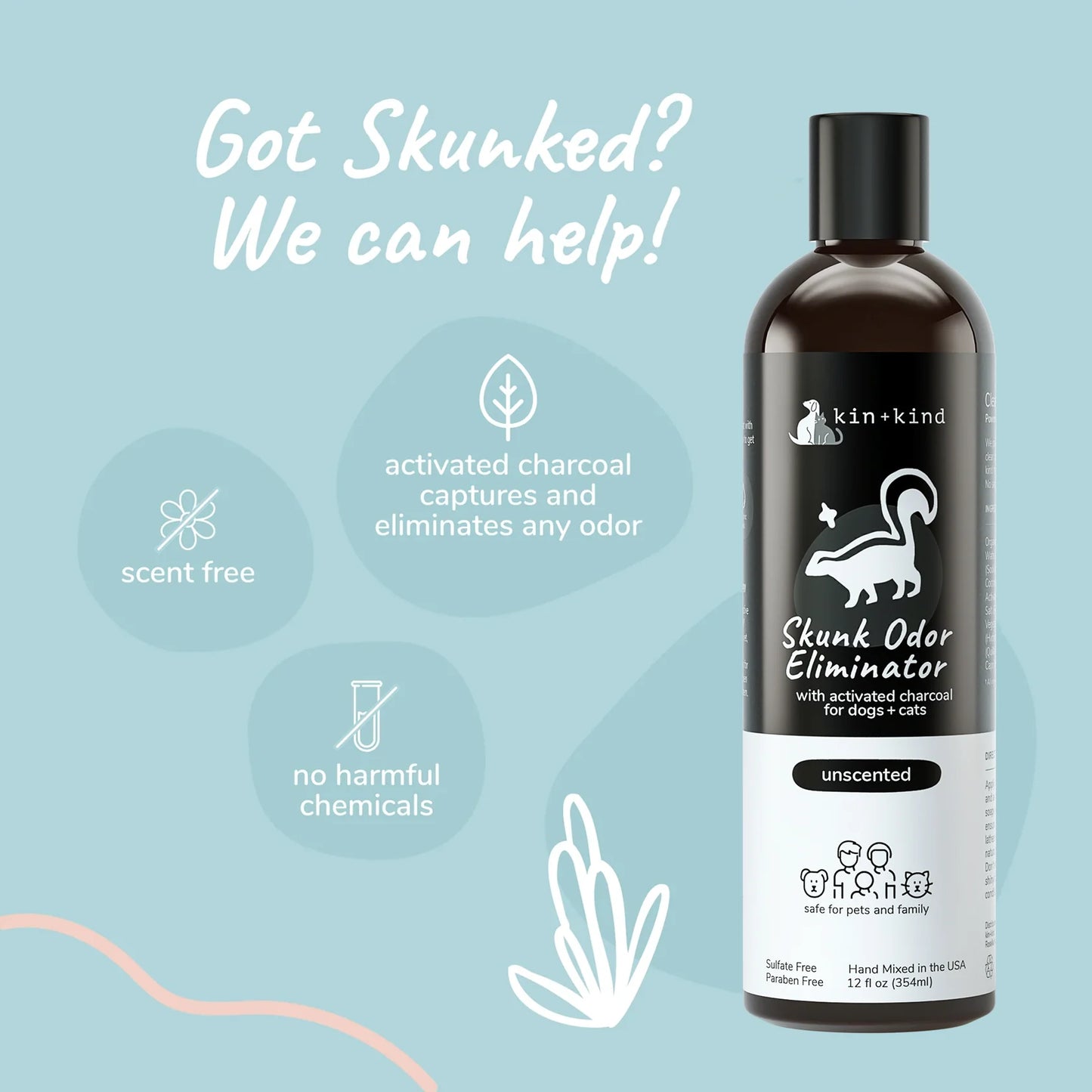 Kin+Kind Skunk Odor Eliminator - Pet Shampoo