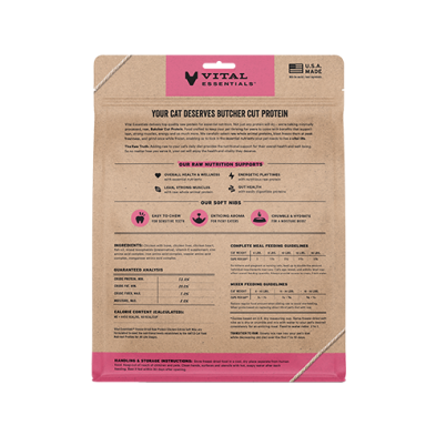 Vital Essentials® Freeze-Dried Raw Protein Chicken Entree Meal or Mixer Soft Nibs Cat Food 12oz