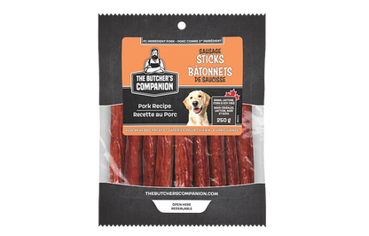 THE BUTCHER'S COMPANION SAUSAGE STICKS REAL MEAT DOG TREATS 200G