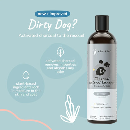 Kin+Kind Charcoal Shampoo for Dog (Patchouli)