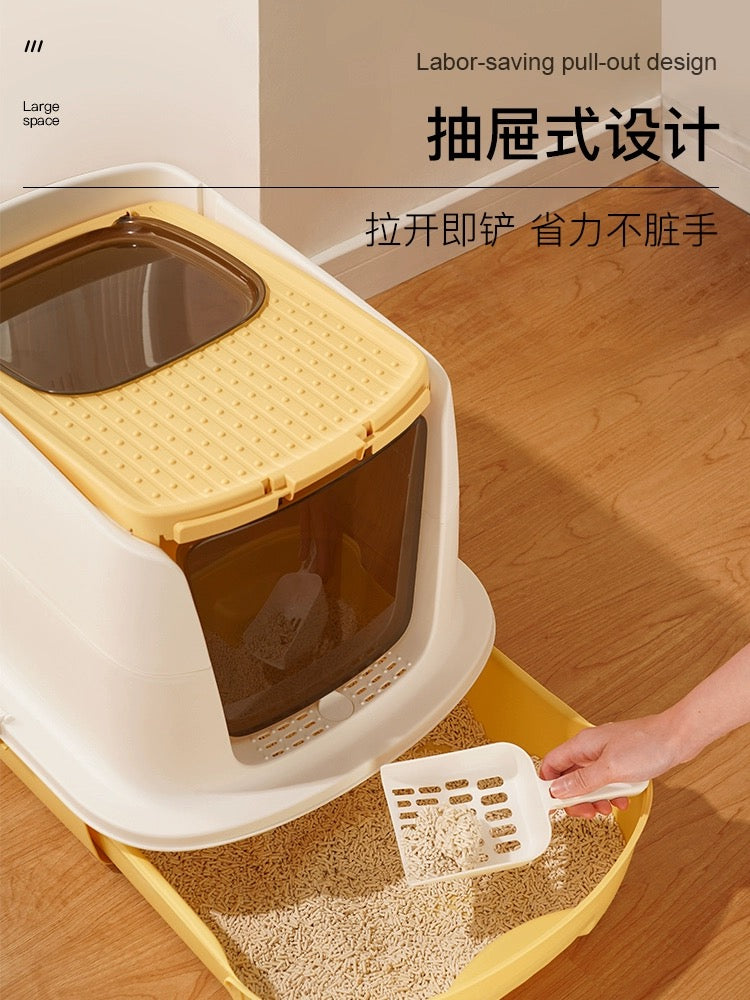 Double entrance cat litter box