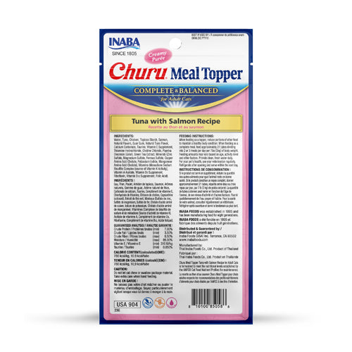 Inaba Cat Churu Meal Topper - Tuna with Salmon Recipe 56g - 3pk