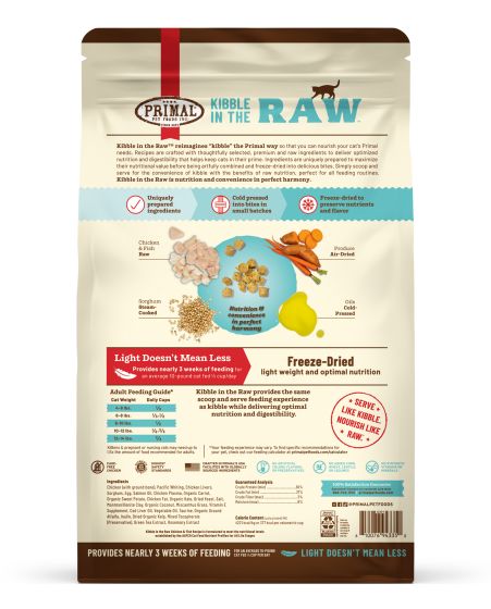 Primal Kibble In The Raw Chicken & Fish Recipe Cat 1.5lb