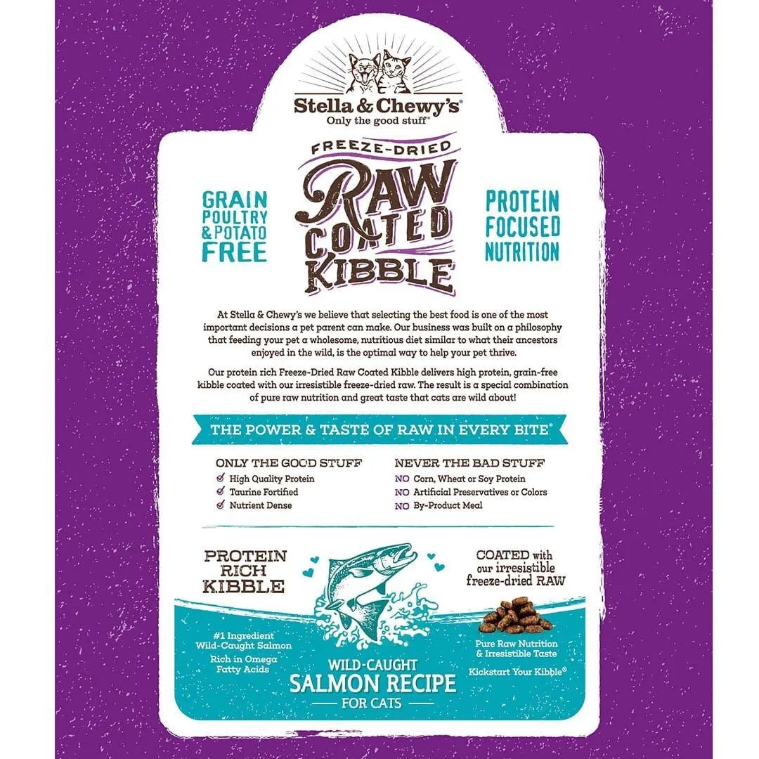 STELLA & CHEWY'S® WILD-CAUGHT SALMON RECIPE RAW BLEND KIBBLE DRY CAT FOOD