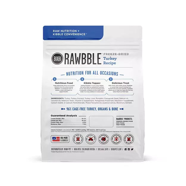 Bixbi Rawbble Dog Freeze Dried Turkey