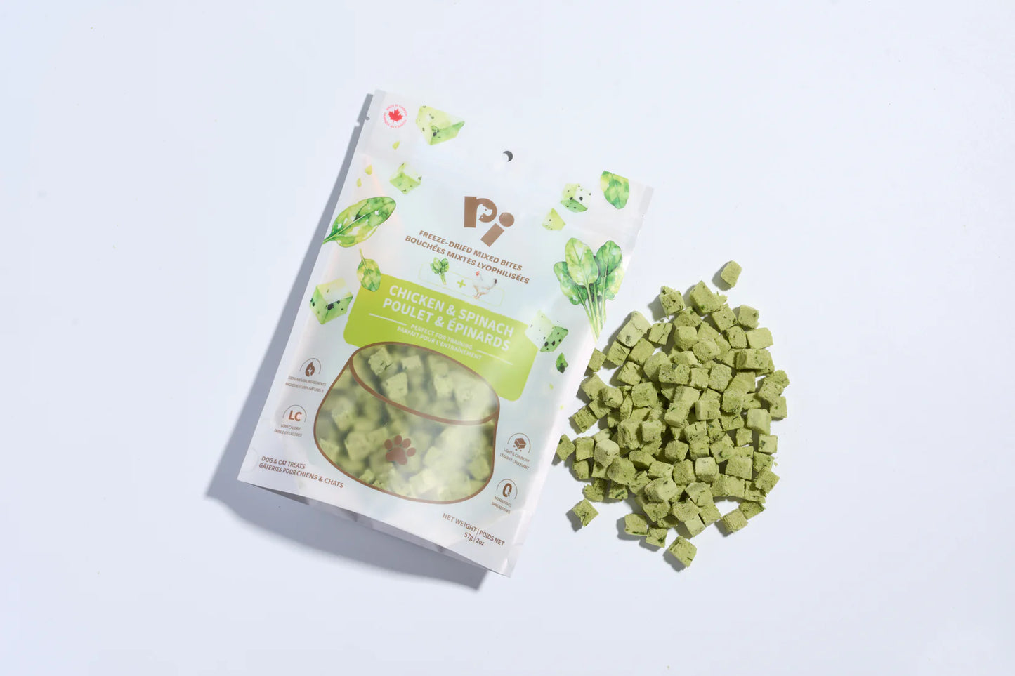 PiPet - MIXED BITES - CHICKEN & SPINACH 57G