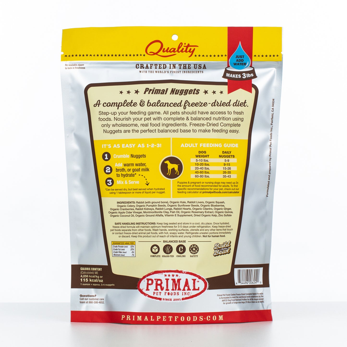 Primal Freeze Dried Rabbit Nuggets Dog