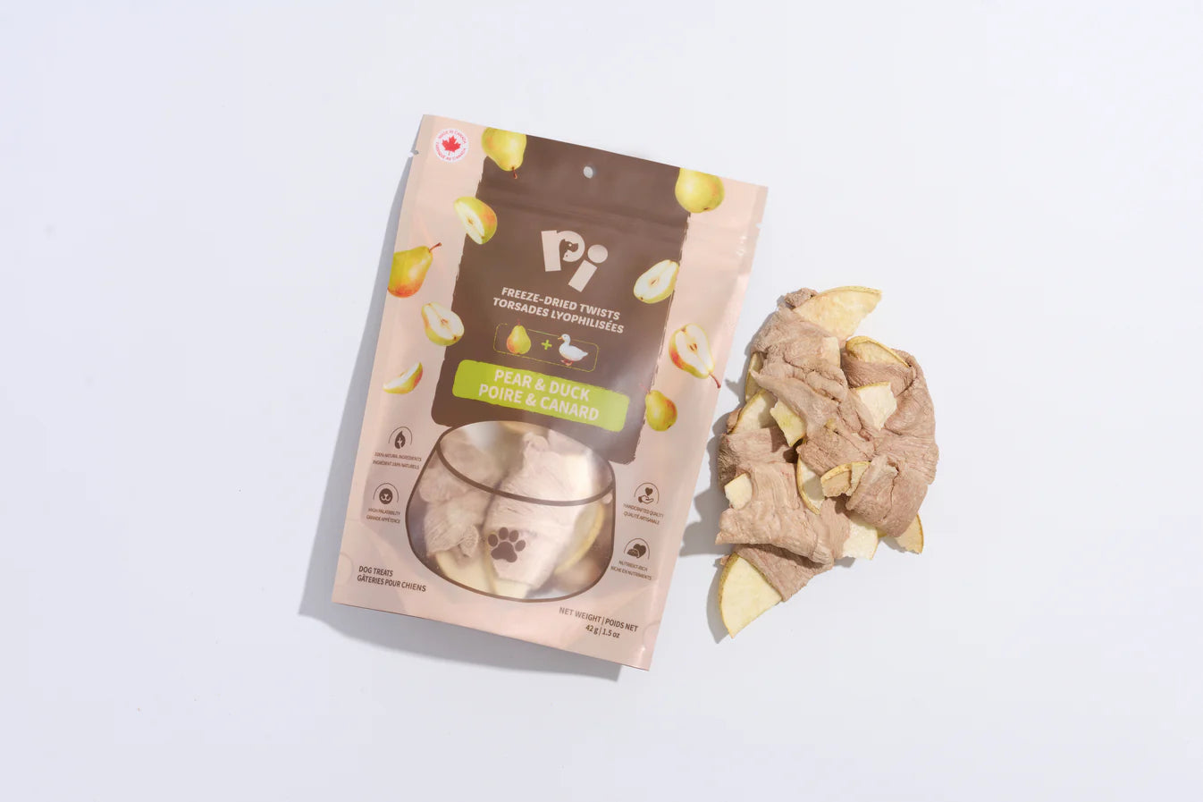 PiPet – Freeze-Dried Pears & Duck Twists – 42G