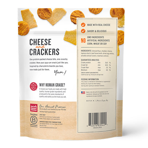The Honest Kitchen® Cheese and Crackers made with Cheddar & Beef Bone Broth Dog Treat 3.5oz