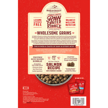 STELLA & CHEWY'S® WILD-CAUGHT SALMON RECIPE WITH PUMPKIN & QUINOA RAW COATED KIBBLE WHOLESOME GRAINS DRY DOG FOOD