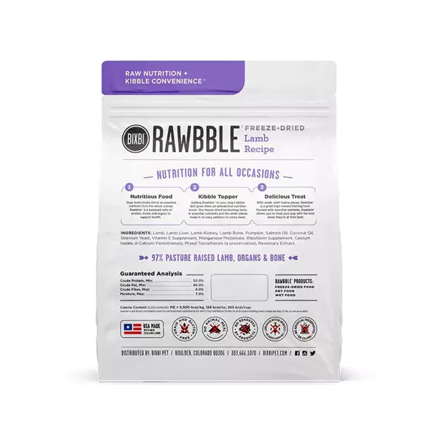 Bixbi Rawbble Dog Freeze Dried Lamb