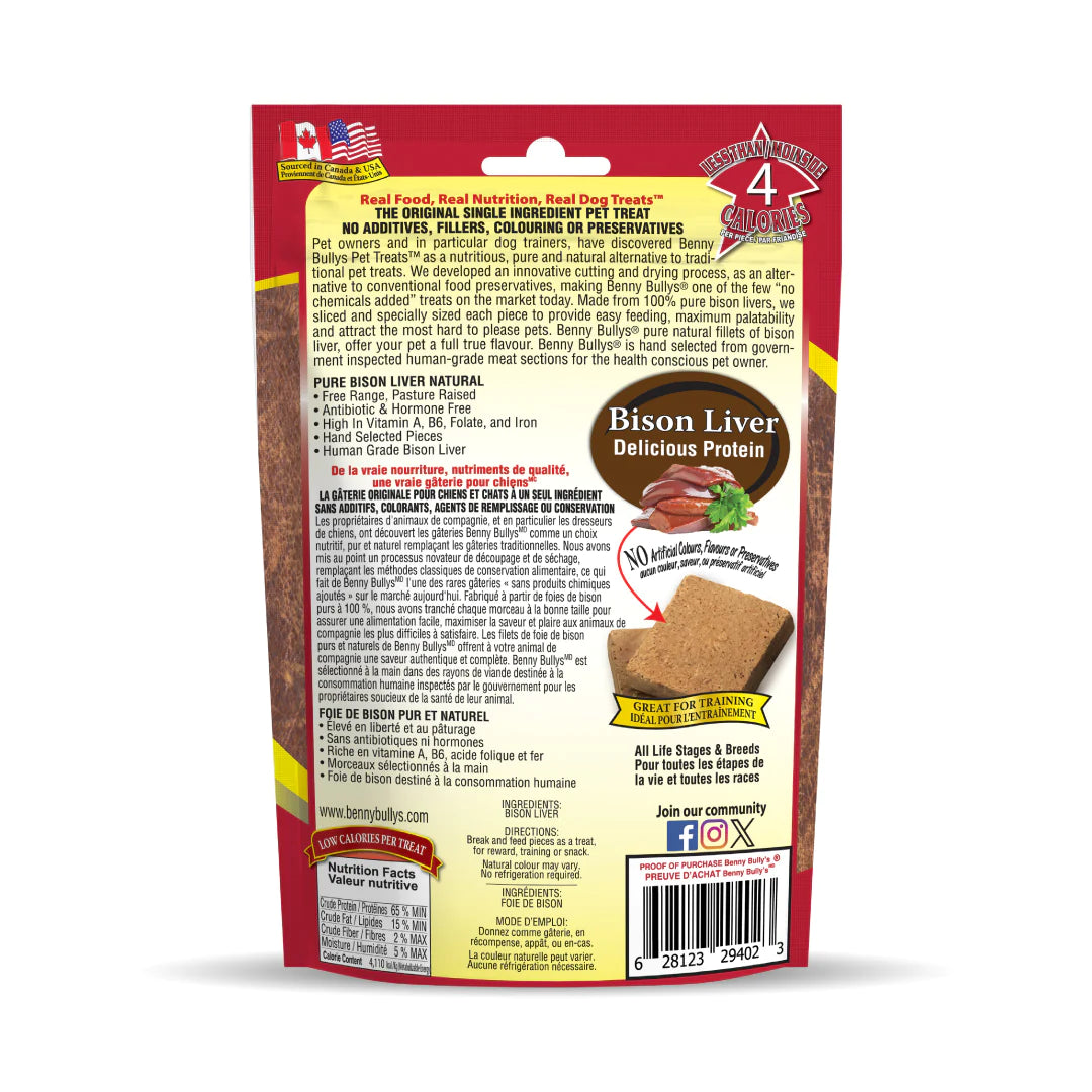 Benny Bullys Bison Liver Chops Dog 60g