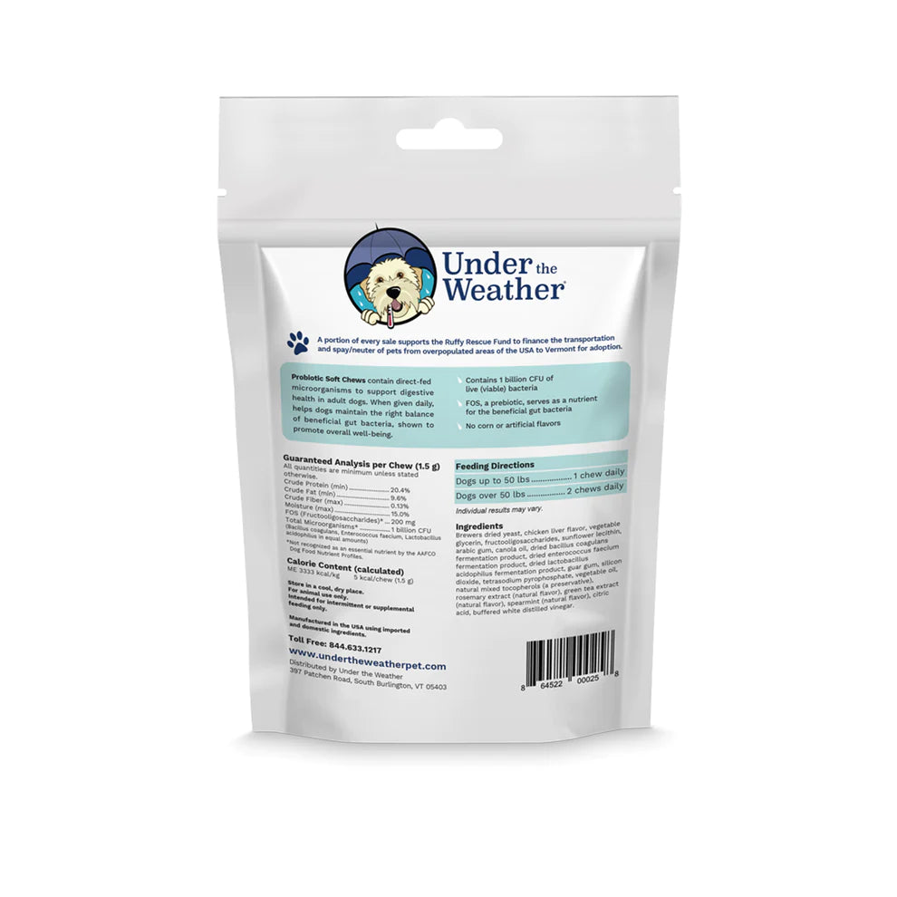 Under the Weather - Soft Chew Dog Supplements - Probiotic