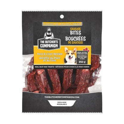 THE BUTCHER'S COMPANION SAUSAGE BITES REAL MEAT DOG TREATS 200G