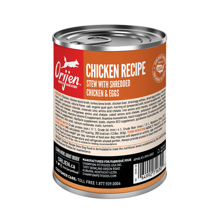 Orijen Chicken Recipe with Shredded Chicken & Eggs Dog Wet Food*3pk