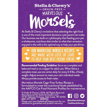 STELLA & CHEWY'S® MARVELOUS MORSELS CAGE=FREE TURKEY WET CAT FOOD 5.5 OZ x6