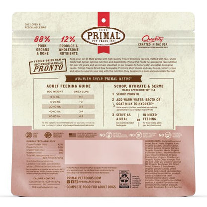 PRIMAL Freeze Dried Raw Pronto Pork Recipe DOG