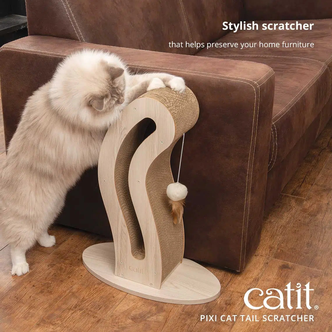 Catit PIXI Scratcher - Cat Tail - 45 x 23.5 x 58.5 cm (18 x 9 x 23 in)