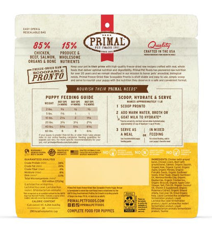 PRIMAL Freeze Dried Raw Pronto Puppy Chicken and Salmon Recipe DOG