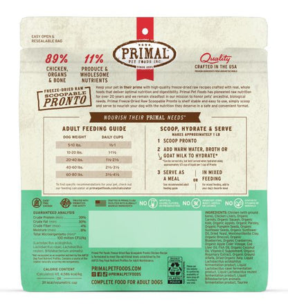 PRIMAL Freeze Dried Raw Pronto Chicken Recipe DOG