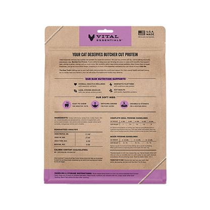 Vital Essentials® Freeze-Dried Raw Protein Turkey Entree Meal or Mixer Soft Nibs Cat Food 12oz