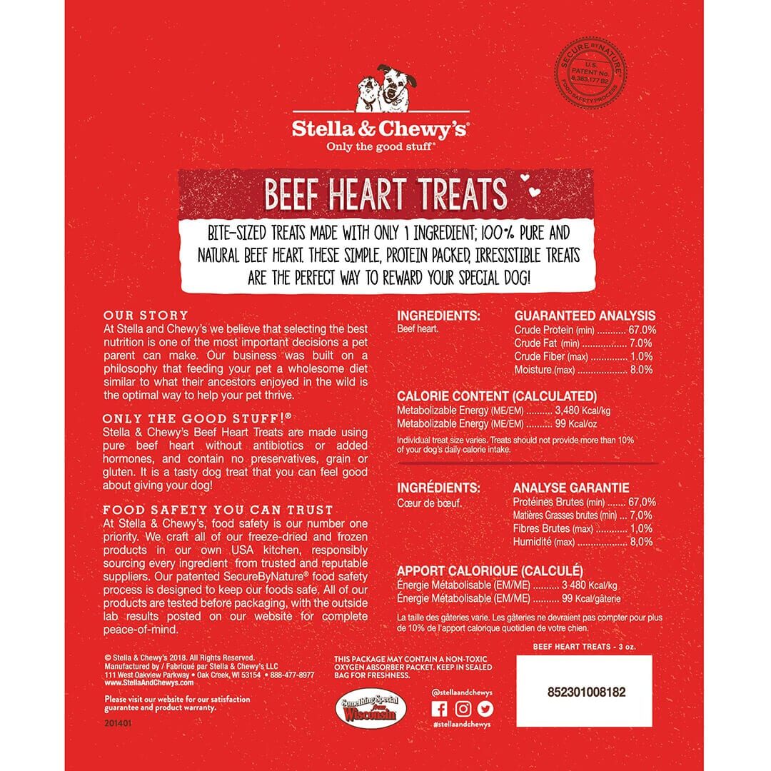 STELLA & CHEWY'S® SINGLE INGREDIENT DOG TREATS BEEF HEART 3 OZ